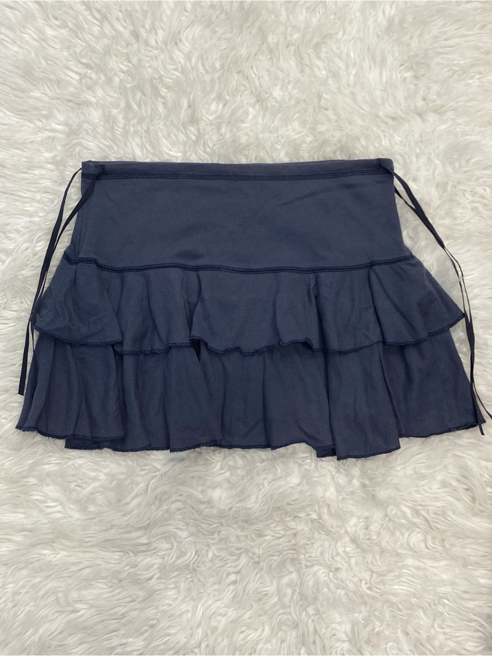 Abercrombie & Fitch Navy Tiered Ruffle Mini Skirt - Picture 4 of 6